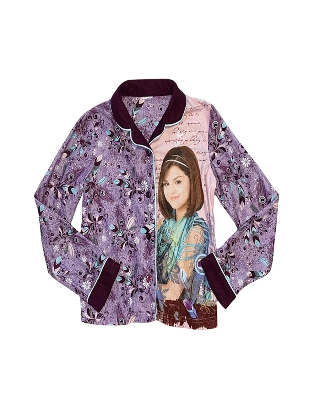 WIZARDS OF WAVERLY Girl's Button Up Long Sleeve Pajama Top Size 7/8